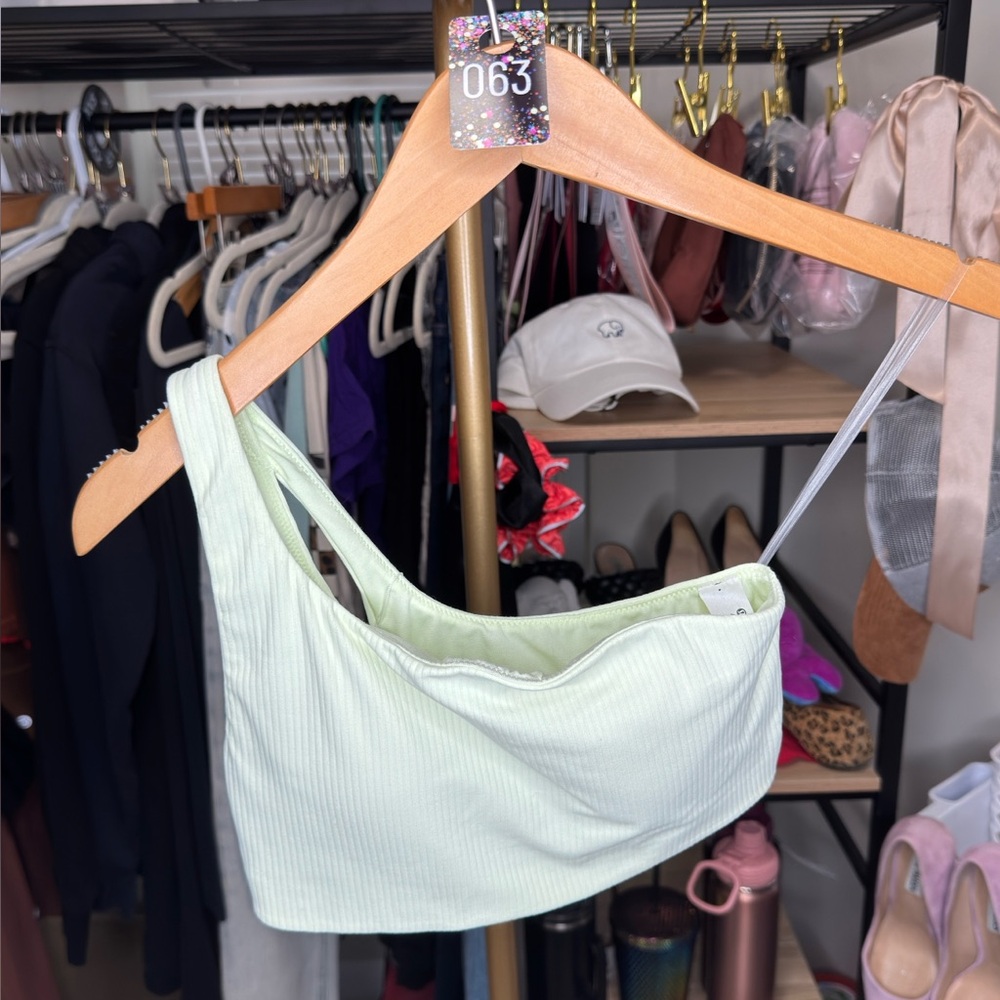 lululemon athletica Light Green Ribbed One-Shoulder Top